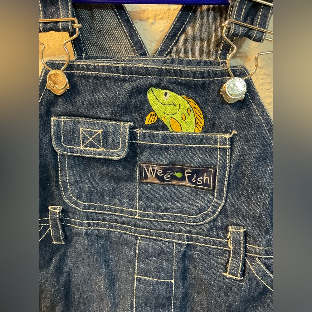 Fishing Jean Shorts Overalls 24 months - Picture 2 of 5